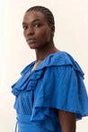 Leon & Harper dress Leon & Harper Raeya Plain Dress Blue | Dalston clothing