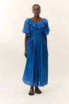 Leon & Harper dress Leon & Harper Raeya Plain Dress Blue | Dalston clothing