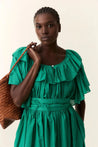 Leon & Harper dress Leon & Harper Raeya Plain Dress Green | Dalston clothing