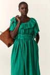 Leon & Harper dress Leon & Harper Raeya Plain Dress Green | Dalston clothing