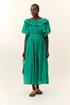 Leon & Harper dress Leon & Harper Raeya Plain Dress Green | Dalston clothing