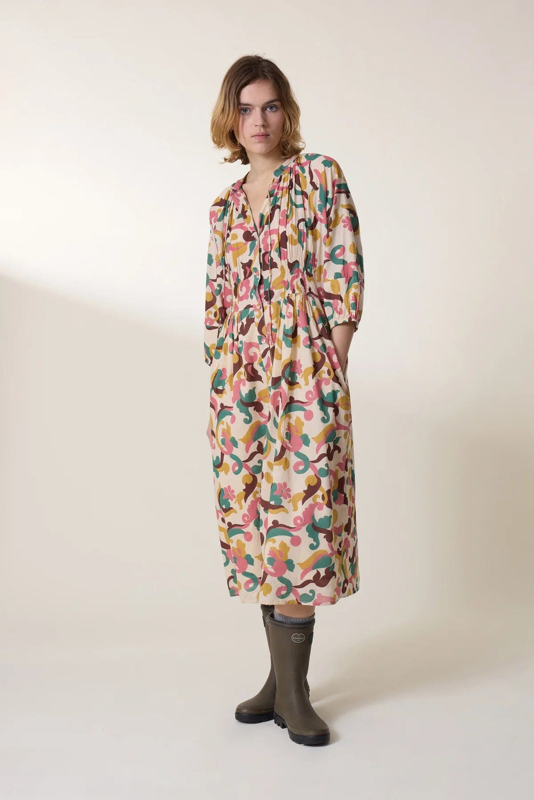 Leon Harper Roudy Dress Patch Print Dalston