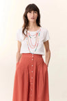 Leon & Harper top Leon & Harper Toro Beads T Shirt Off White | Dalston clothing