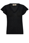 Mos Mosh top Mos Mosh Ganna Pattern V Neck Knit Top Black | Dalston clothing