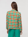 Nice Things Jacket Nice Things Multicolour Check Linen Blazer Shiny Green | Dalston clothing