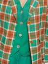 Nice Things Jacket Nice Things Multicolour Check Linen Blazer Shiny Green | Dalston clothing