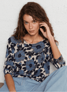 Nice Things Knitwear Nice Things Sweater Camellia Print Ecru | Dalston clothing