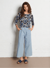Nice Things Knitwear Nice Things Sweater Camellia Print Ecru | Dalston clothing