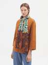 Nice Things Scarf powder pink Nice Things Greenery Print Organic Cotton Foulard | Dalston clothing