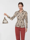 Nice Things shirt Nice Things Ikebana Print #99 Shirt Dark Ecru | Dalston clothing