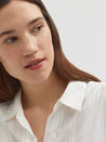 Nice Things shirt Nice Things Jacquard Fagotings Shirt White