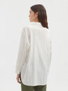 Nice Things shirt Nice Things Jacquard Fagotings Shirt White