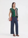 Nice Things shirt Nice Things Multistripe Print Mao Shirt | Dalston clothing