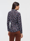Nice Things shirt Nice Things Pop Flower Print #99 Shirt Navy | Dalston clothing
