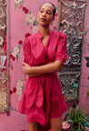 Once Was dress Once Was Jamila Silk Cotton Dress Ruby | Dalston clothing