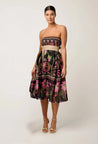 Once Was skirt Once Was Cordelia Silk Cotton Shirred Waist Skirt