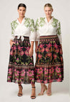 Once Was skirt Once Was Cordelia Silk Cotton Shirred Waist Skirt