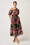 Once Was skirt Once Was Cordelia Silk Cotton Shirred Waist Skirt