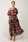 Once Was skirt Once Was Cordelia Silk Cotton Shirred Waist Skirt