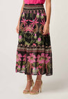 Once Was skirt Once Was Cordelia Silk Cotton Shirred Waist Skirt