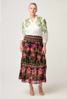 Once Was skirt Once Was Cordelia Silk Cotton Shirred Waist Skirt