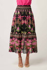 Once Was skirt Once Was Cordelia Silk Cotton Shirred Waist Skirt