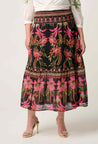 Once Was skirt Once Was Cordelia Silk Cotton Shirred Waist Skirt