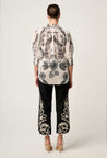 Once Was top Once Was Oleander Cotton Silk Shirred Blouse | Dalston clothing