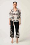 Once Was top Once Was Oleander Cotton Silk Shirred Blouse | Dalston clothing