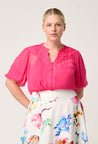 Once Was top Once Was Selini Braided Detail Viscose Chiffon Blouse