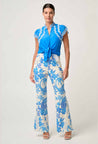 Once Was top Once Was Thalassa Embroidered Silk Flutter Sleeve Blouse
