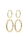 Pilgrim Jewellery Jewellery gold Pilgrim Eve Hoop 2-In-1 Earrings Gold Plated | Dalston clothing