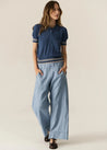 POL Knitwear Pol Clothing Lask Knit Polo Blue/Ecru