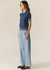 POL Knitwear Pol Clothing Lask Knit Polo Blue/Ecru