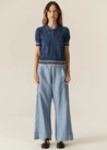 POL Knitwear Pol Clothing Lask Knit Polo Blue/Ecru