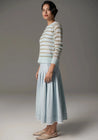 POL Knitwear POL Clothing Maia Stripe Knit Blue/Khaki | Dalston clothing