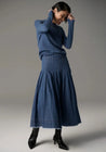 POL skirt POL Clothing Reece Skirt Denim Blue Wash | Dalston clothing