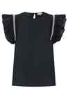 POL top Pol Clothing Nova Frill Top Black | Dalston clothing