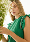 POL top Pol Clothing Nova Frill Top Green | Dalston clothing