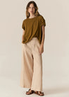 POL top Pol Clothing Zone Twist Tee Khaki | Dalston clothing