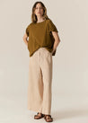 POL top Pol Clothing Zone Twist Tee Khaki | Dalston clothing