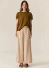 POL top Pol Clothing Zone Twist Tee Khaki | Dalston clothing