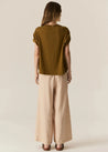 POL top Pol Clothing Zone Twist Tee Khaki | Dalston clothing