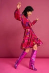 Pom dress POM Amsterdam Brushwork Fiery Pink Dress | Dalston clothing