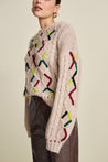 Pom Knitwear POM Amsterdam Cable Pink Pullover