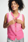 Pom top Pom Amsterdam Spencer Vest Gradient Raspberry |  Dalston clothing