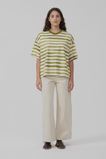 Kowtow top Kowtow Oversized Boxy Tee Brushstoke Stripe | Dalston clothing