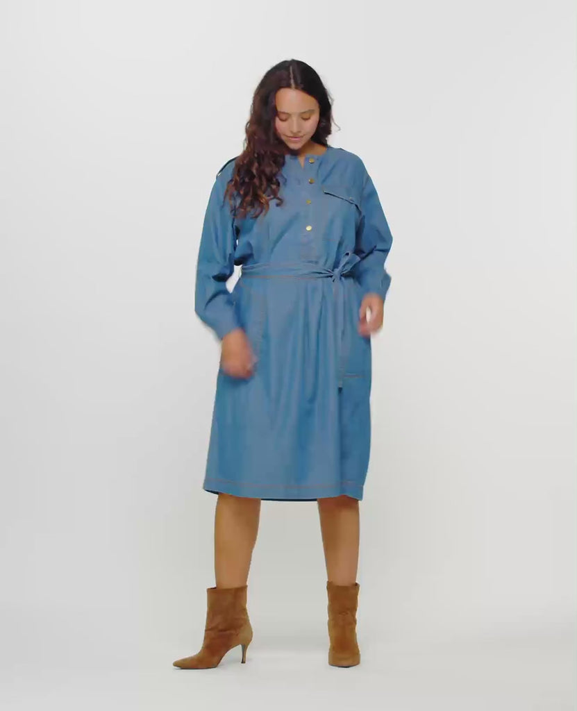 Noa Noa dress Noa Noa Leia Light Weight Indigo Dress | Dalston clothing