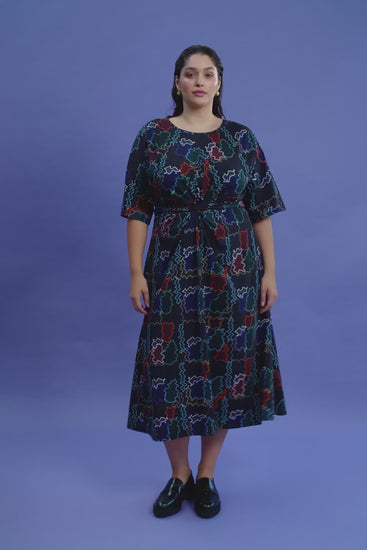 Elk dress Elk Kihte T Shirt Dress Suma Line Print | Dalston clothing