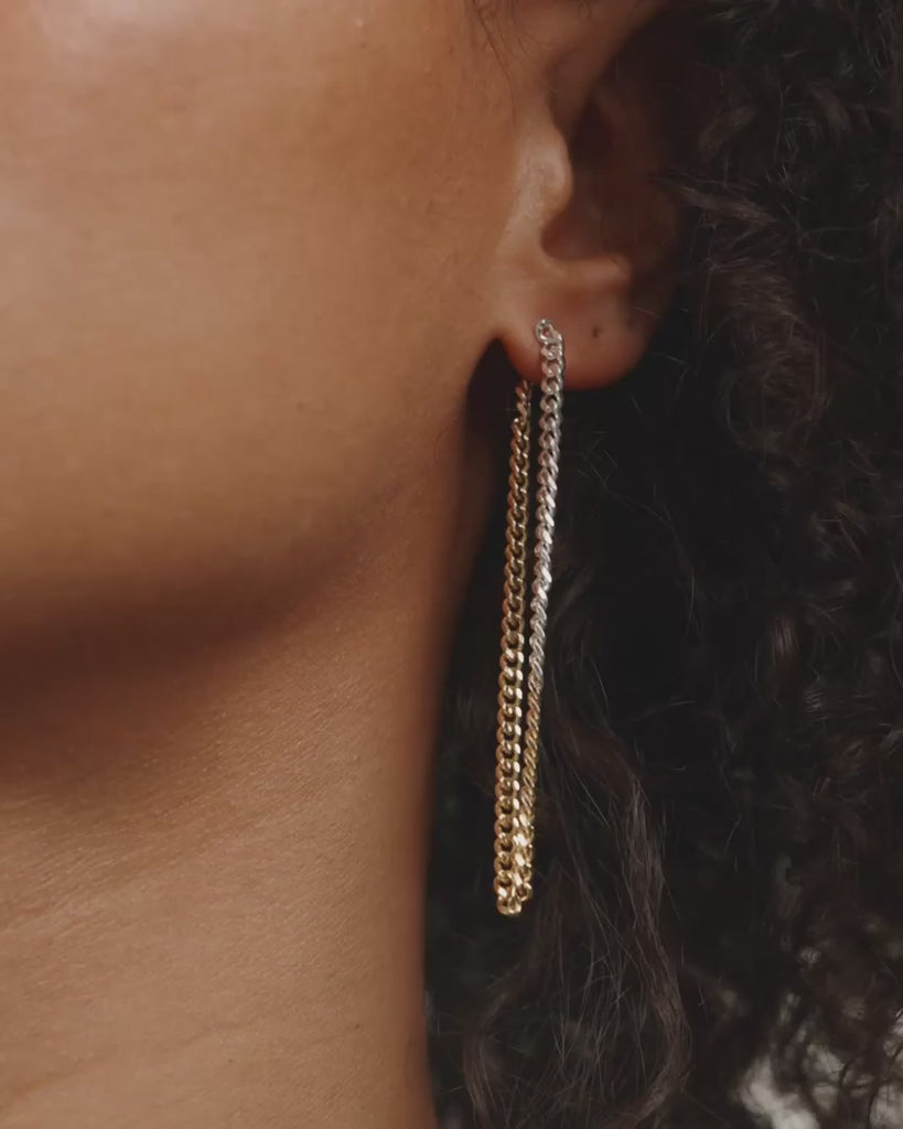 Pilgrim Jewellery Jewellery mixed metal Pilgrim Inner Chain Earrings | Dalston clothing